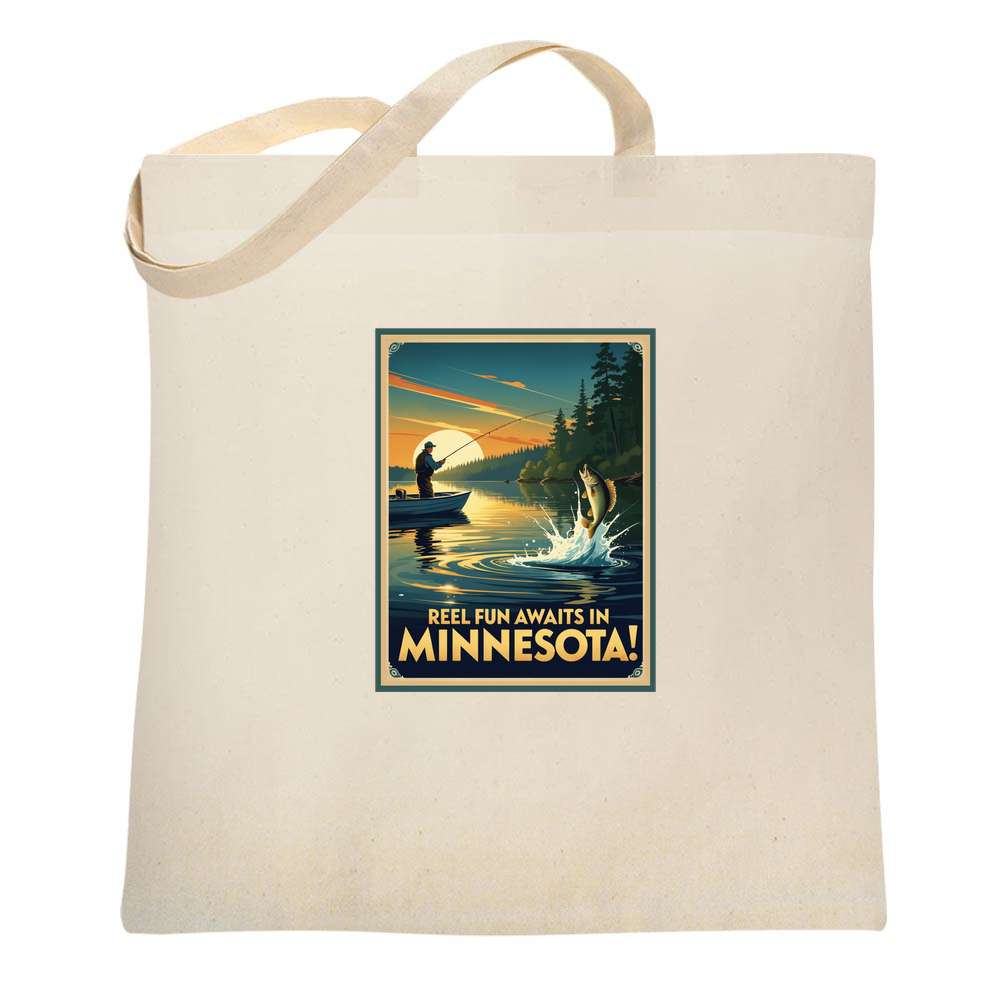 Minnesota Reel Fun Awaits Fishing Tote Bag