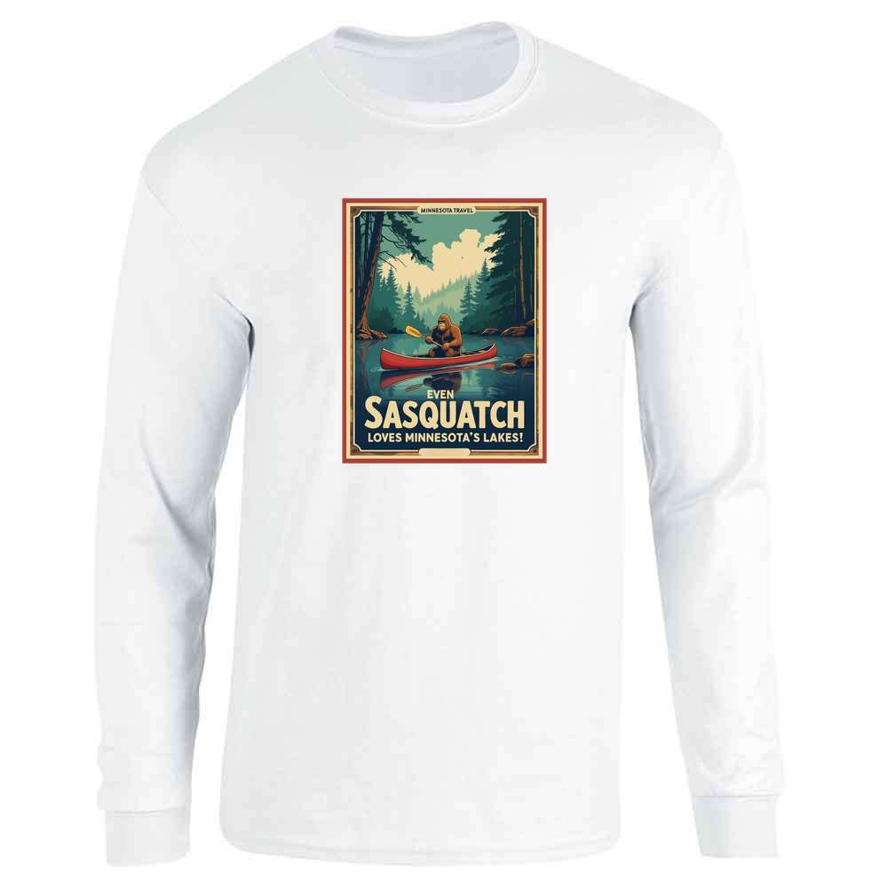 Minnesota Even Sasquatch Loves Minnesota Lakes Long Sleeve
