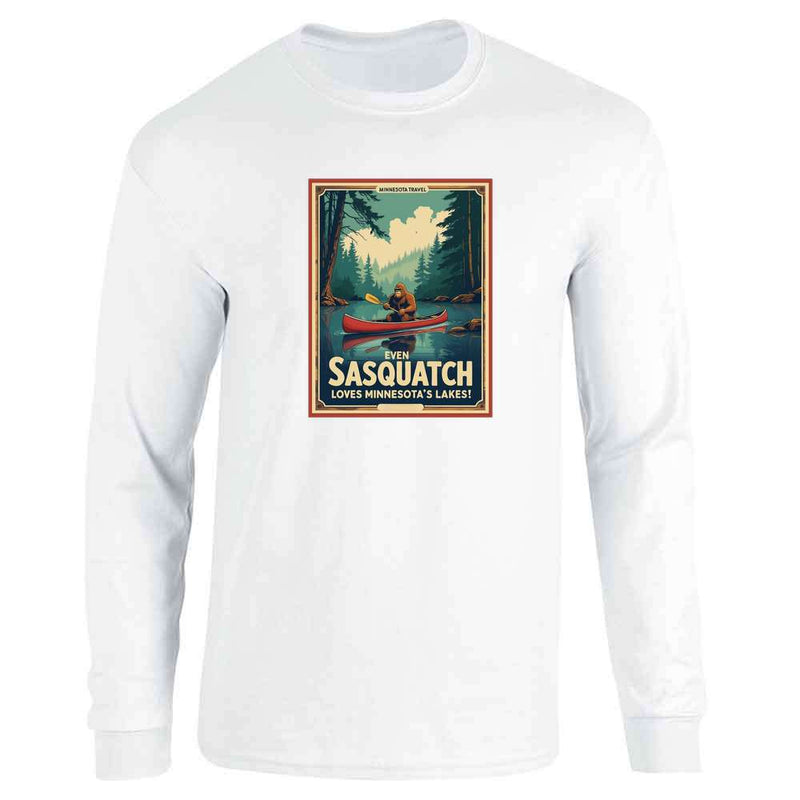 Minnesota Even Sasquatch Loves Minnesota Lakes Long Sleeve