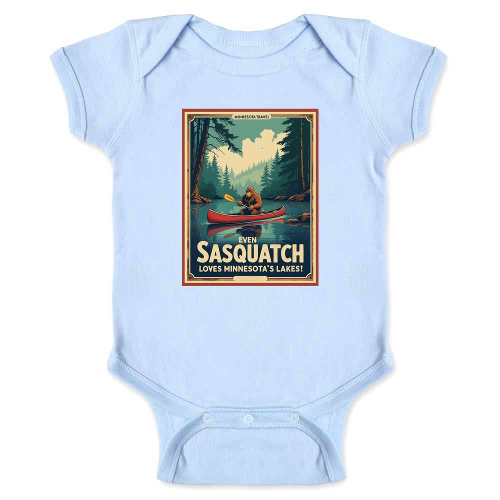 Minnesota Even Sasquatch Loves Minnesota Lakes Baby Bodysuit
