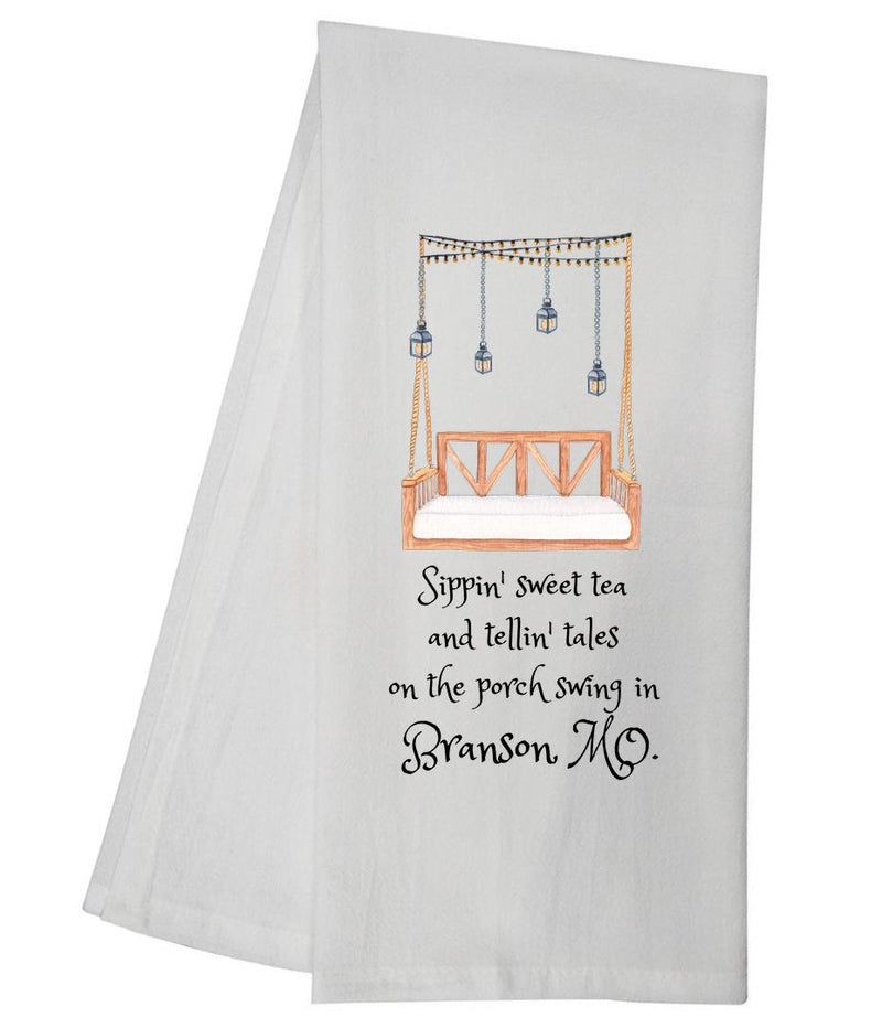 Sippin Sweet Tea Telling Tales Porch Swing BRANSON Tea Towel GGTT406_BRANSON