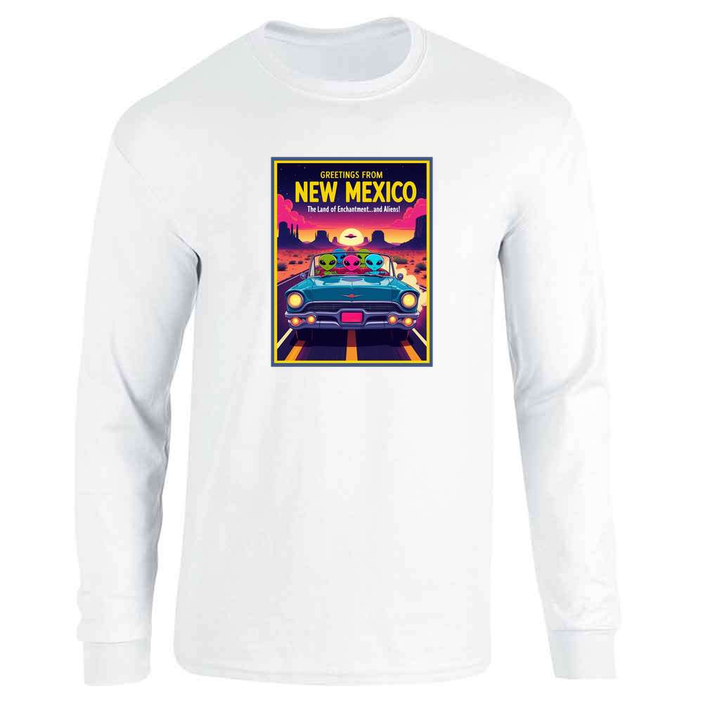 New Mexico UFO Alien Greetings Land Enchantment  Long Sleeve