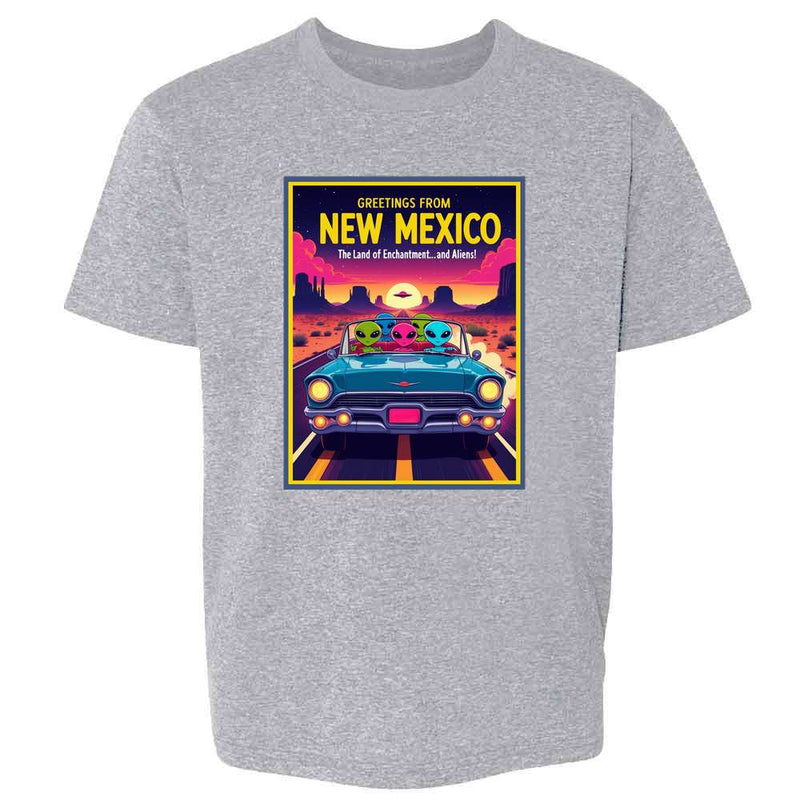 New Mexico UFO Alien Greetings Land Enchantment  Kids & Youth Tee