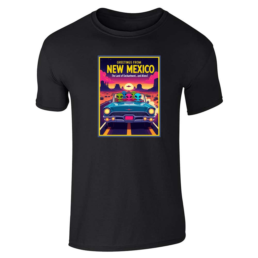 New Mexico UFO Alien Greetings Land Enchantment  Unisex Tee