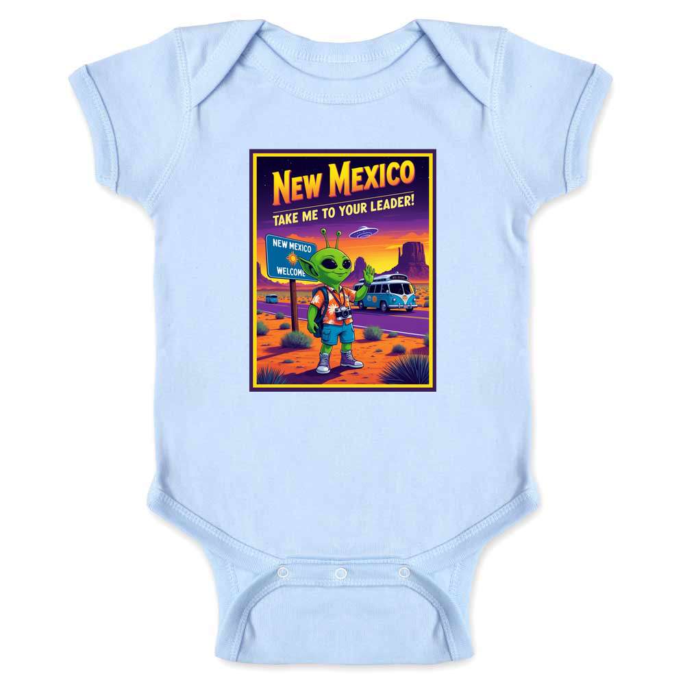 New Mexico Take Me To Your Leader UFO Alien  Baby Bodysuit