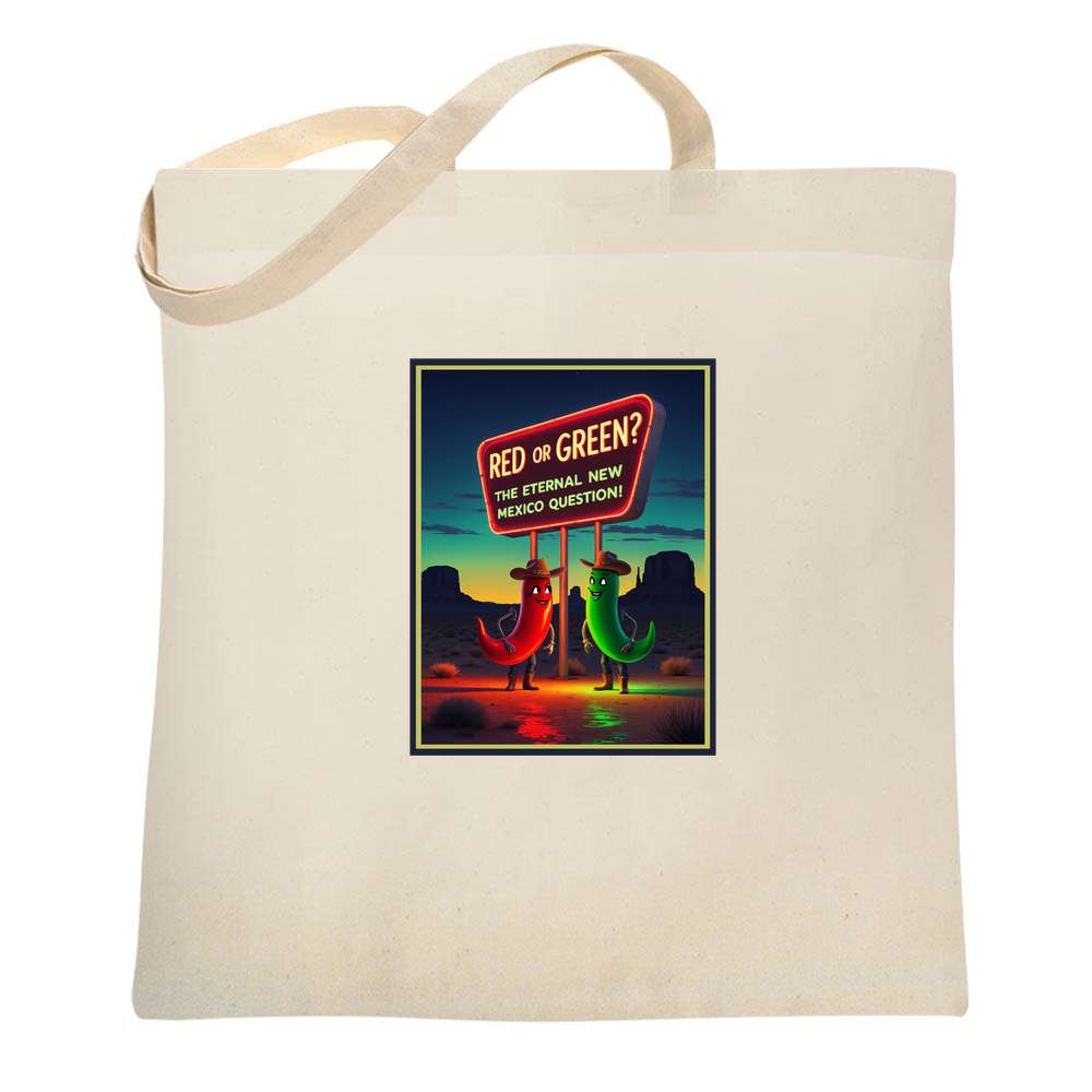 New Mexico Red Or Green Peppers Eternal Question Tote Bag