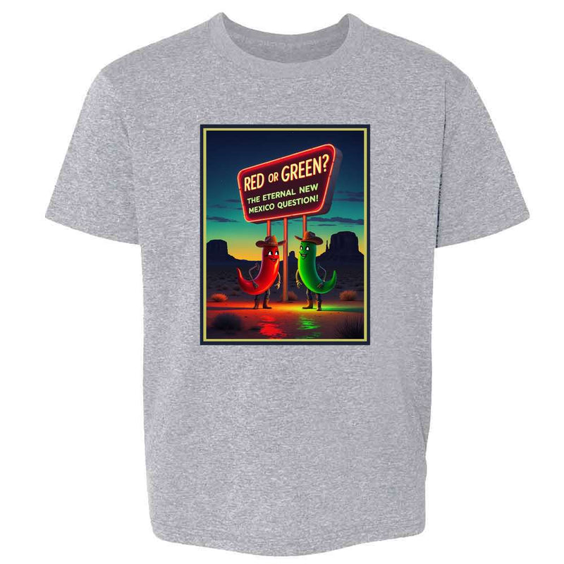 New Mexico Red Or Green Peppers Eternal Question Kids & Youth Tee