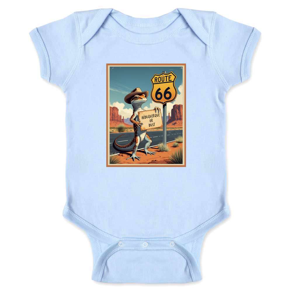 New Mexico Route 66 Albuquerque Bust Cowboy Gecko Baby Bodysuit