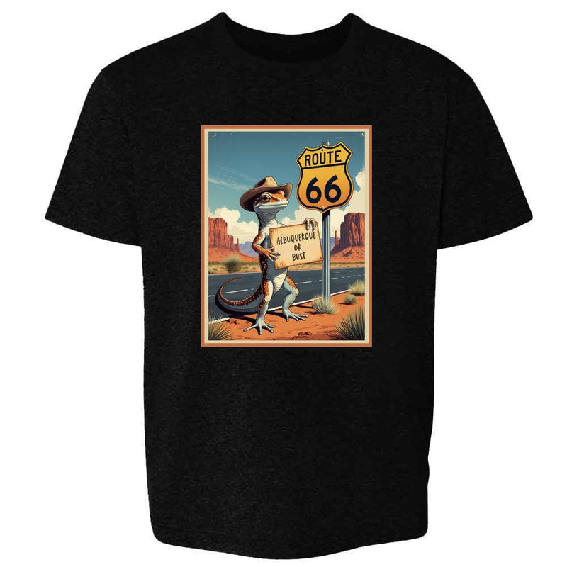 New Mexico Route 66 Albuquerque Bust Cowboy Gecko Kids & Youth Tee