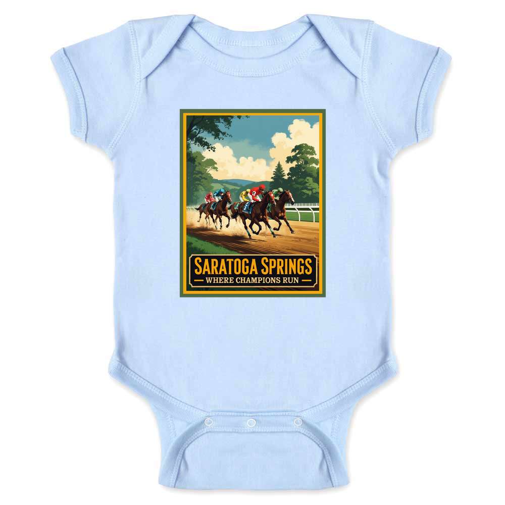 New York Saratoga Springs Where Champions Run  Baby Bodysuit