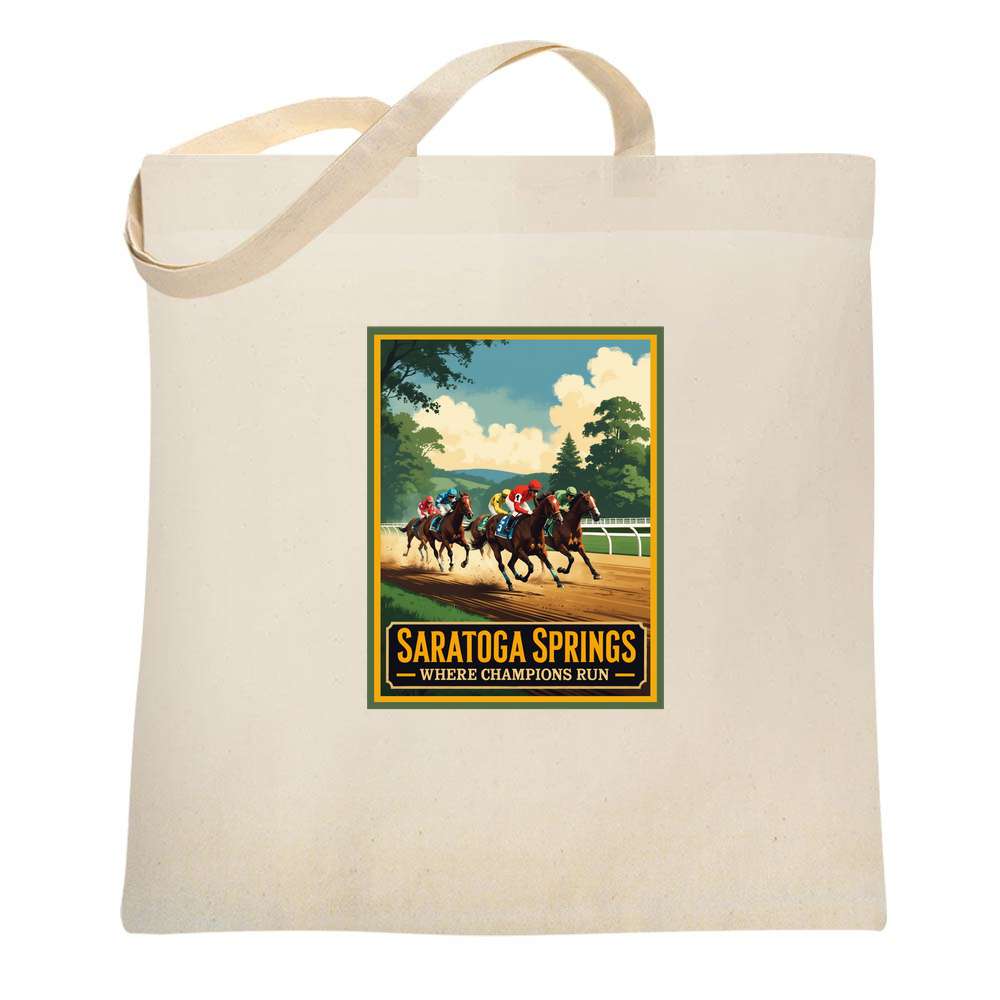 New York Saratoga Springs Where Champions Run  Tote Bag