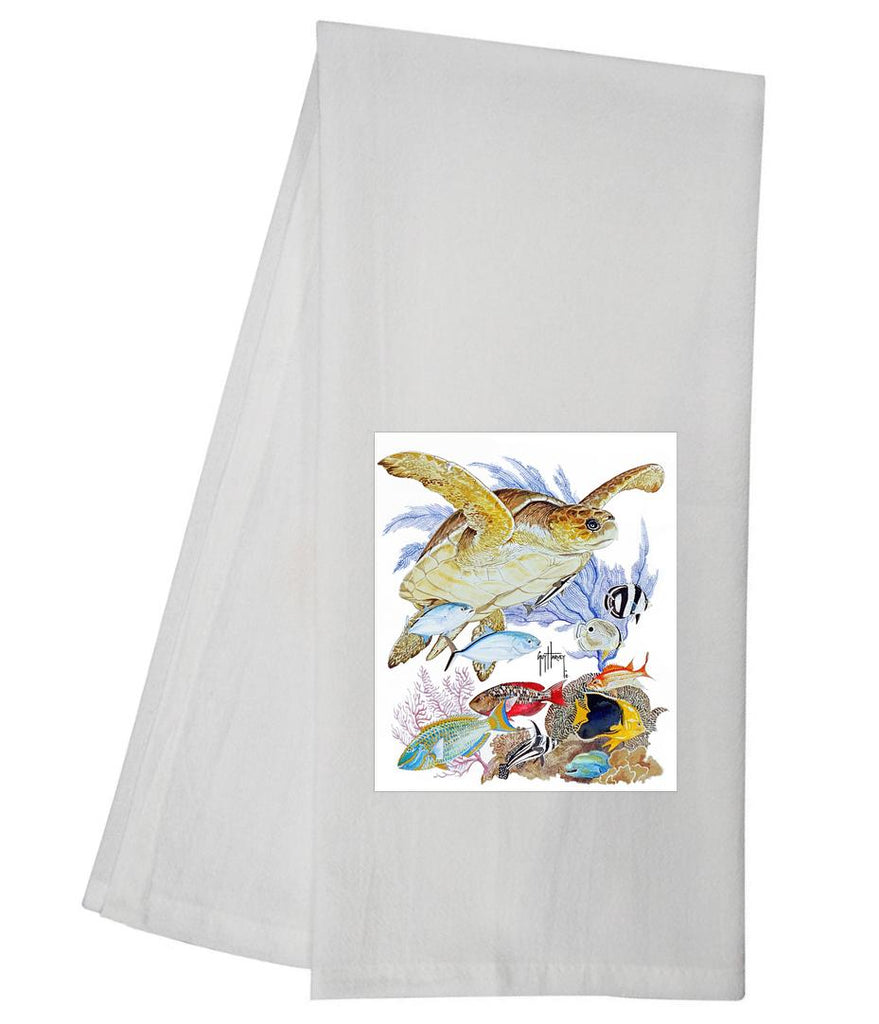 Guy Harvey Turtle Reef Tea Towel GHTT103