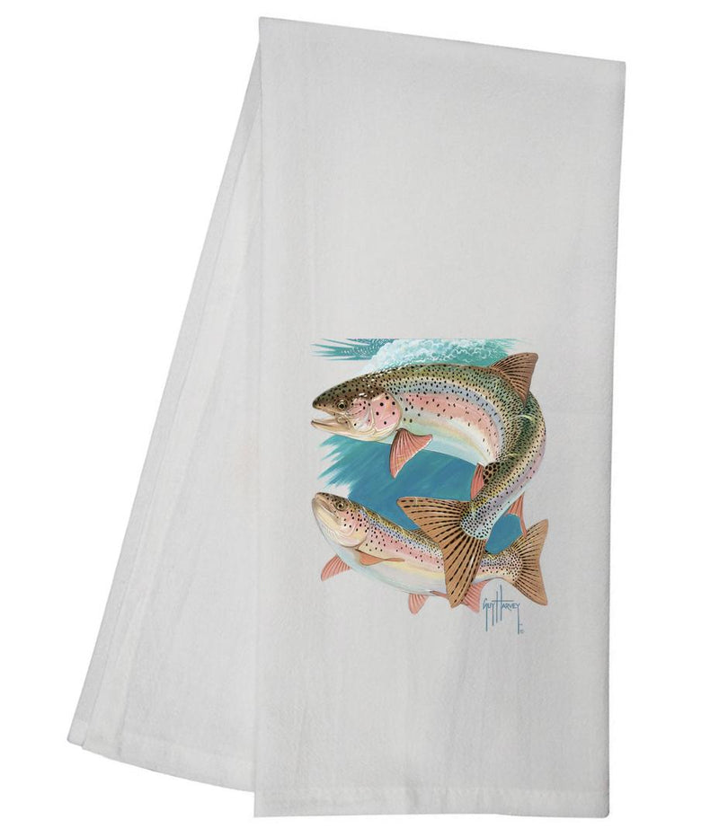 Guy Harvey Two Rainbow Trout Tea Towel GHTT109