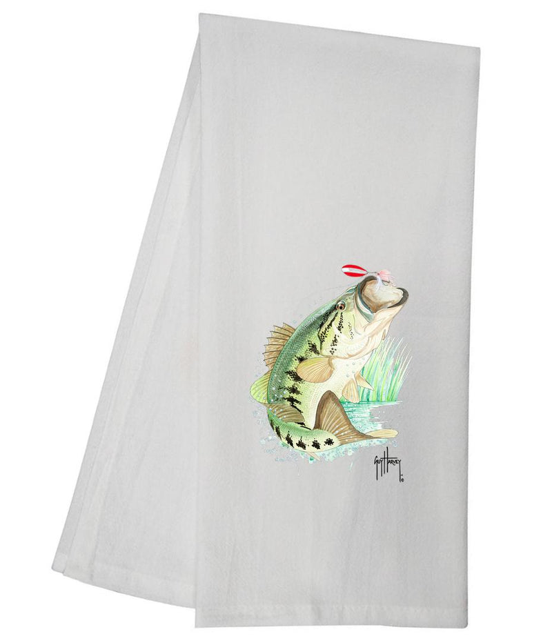 Guy Harvey Largemouth Bass Hooked Tea Towel GHTT111