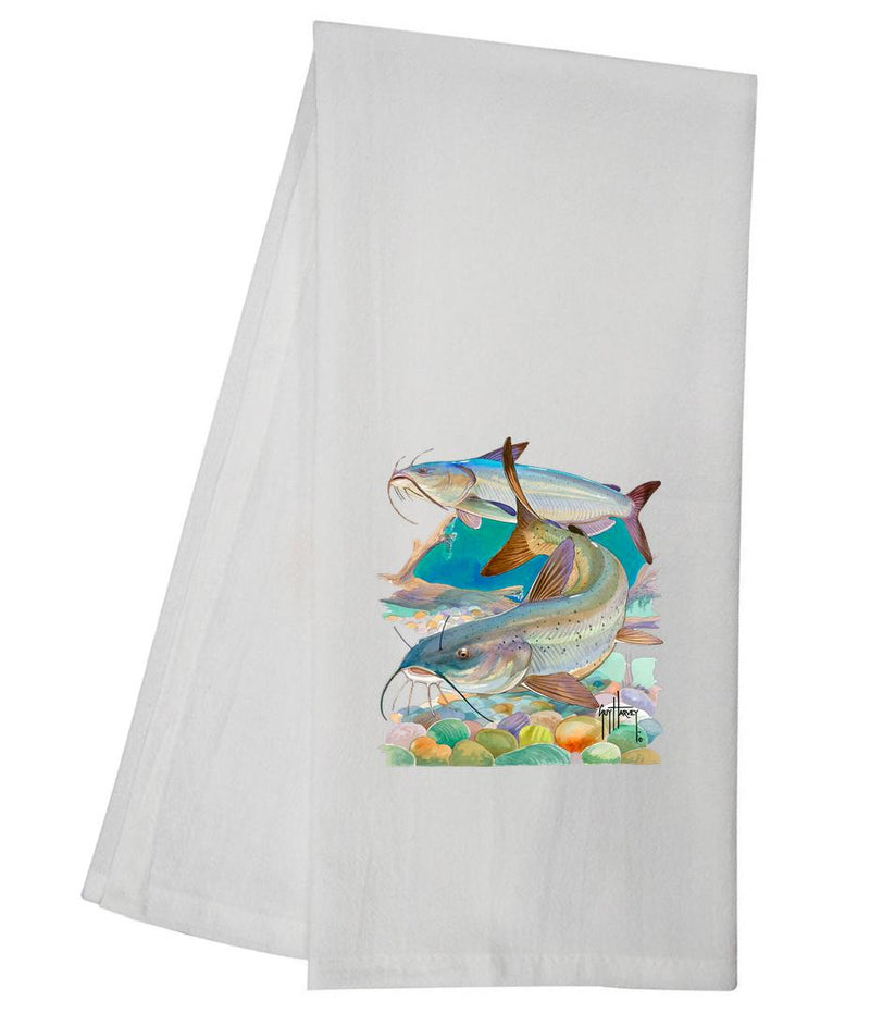 Guy Harvey Two Catfish Tea Towel GHTT115