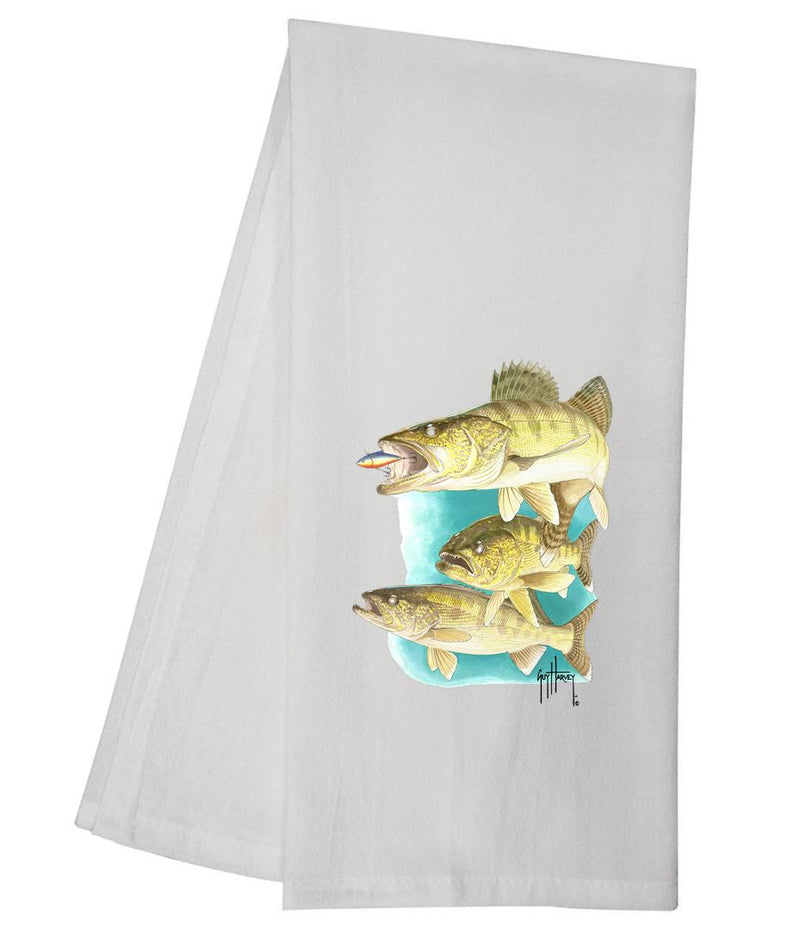Guy Harvey Claring Walleye Tea Towel GHTT117