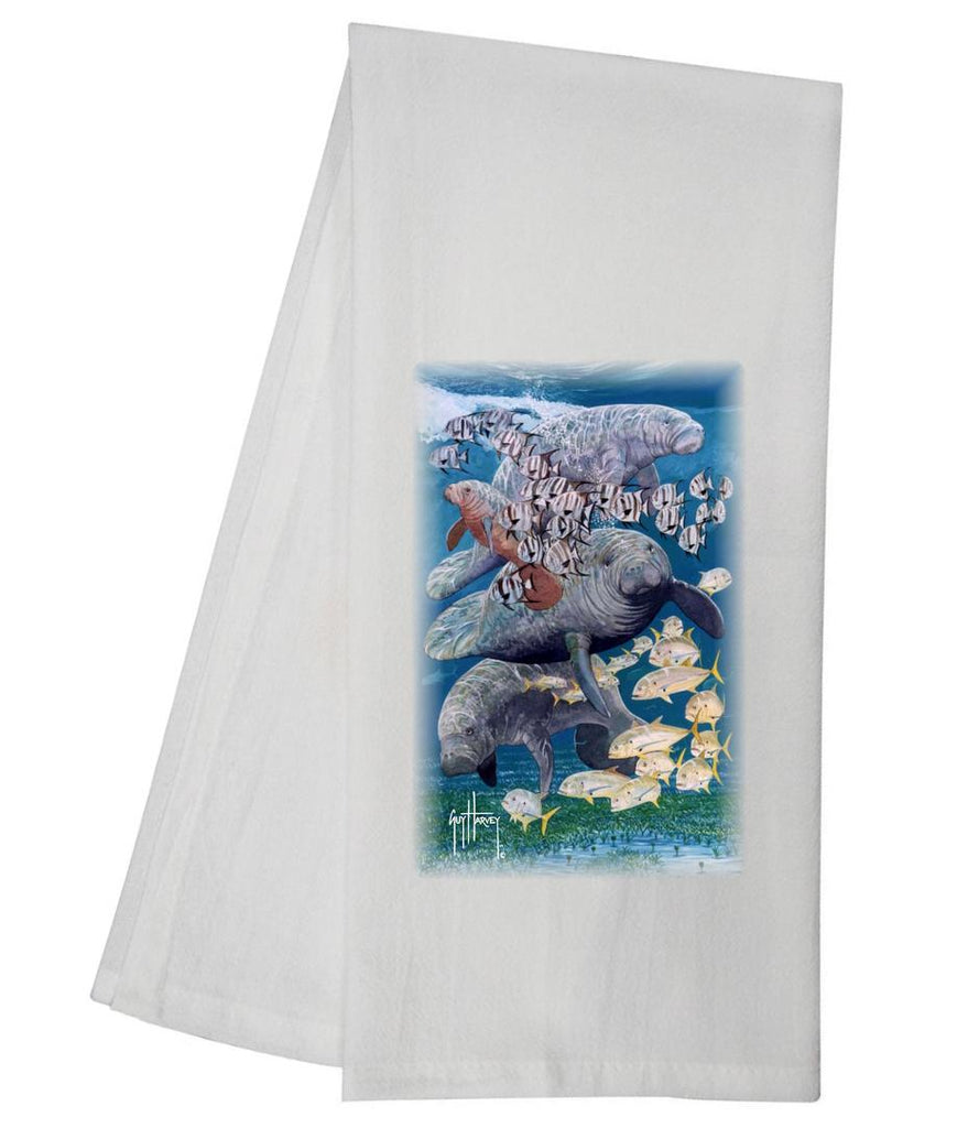 Guy Harvey Manatees Tea Towel GHTT123