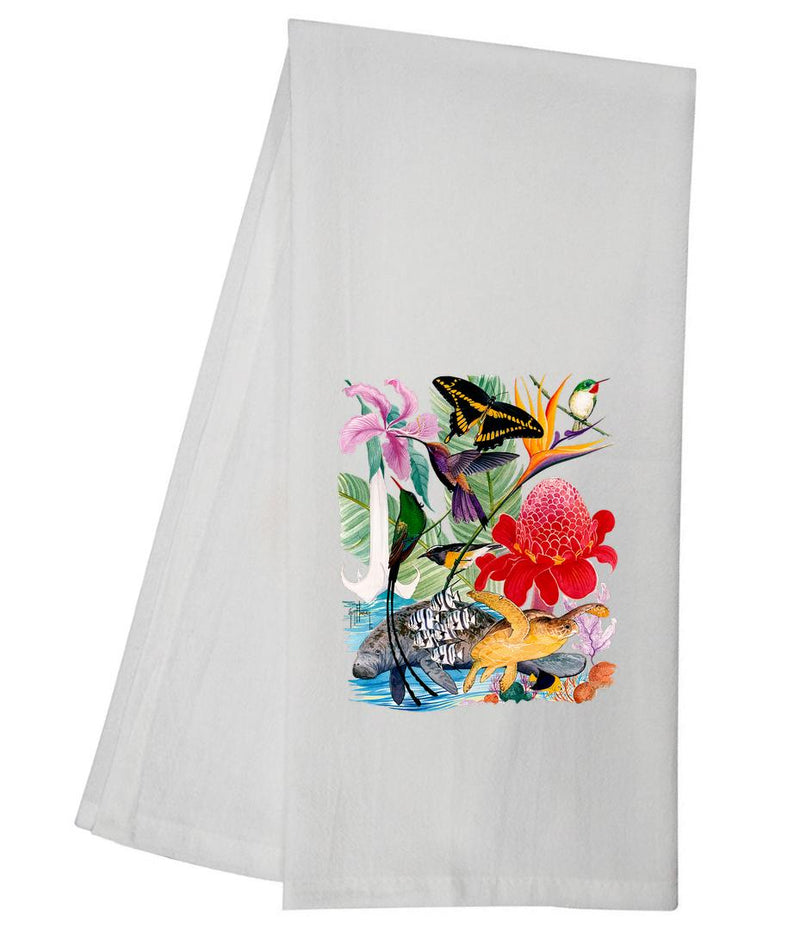 Guy Harvey Island Wildlife Collage Tea Towel GHTT128