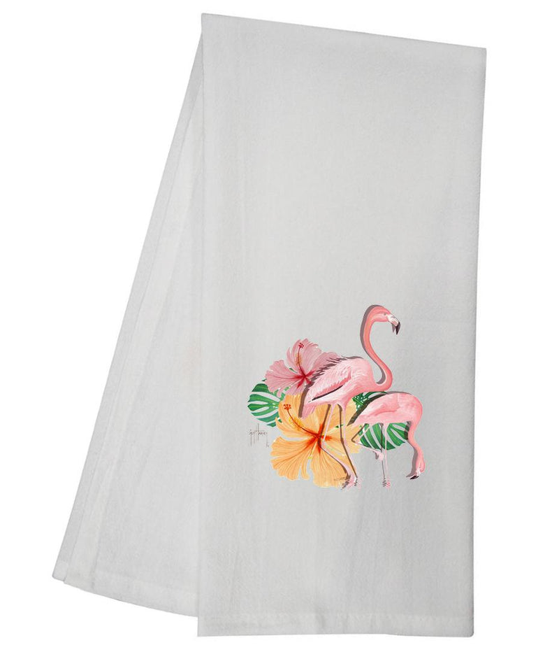 Guy Harvey Flamingo Floral Tea Towel GHTT131
