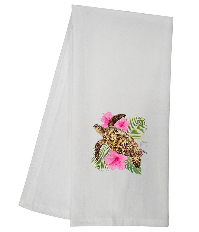 Guy Harvey Turtle Floral Tea Towel GHTT134