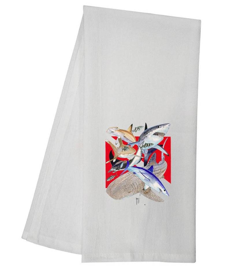 Guy Harvey Dive Sharks Tea Towel GHTT143