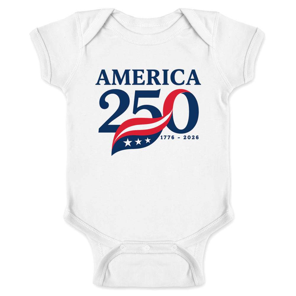 USA Semiquincentennial A250 America 250 Ribbon Baby Bodysuit