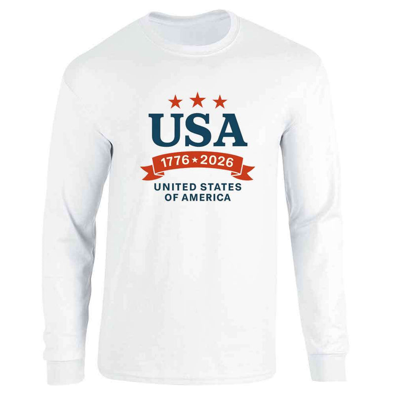 USA Semiquincentennial A250 USA 1776 2026 Stars  Long Sleeve