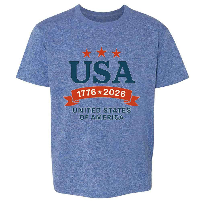 USA Semiquincentennial A250 USA 1776 2026 Stars  Kids & Youth Tee