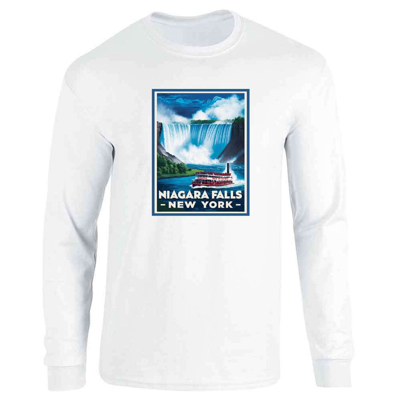 New York Niagara Falls Retro Travel Long Sleeve
