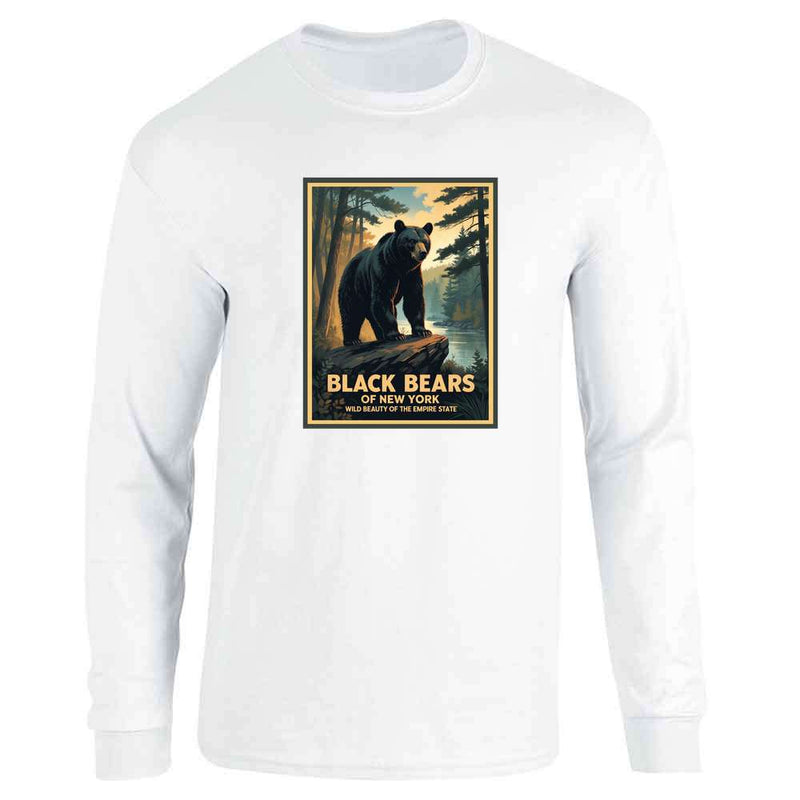 New York Black Bear Retro Travel Long Sleeve