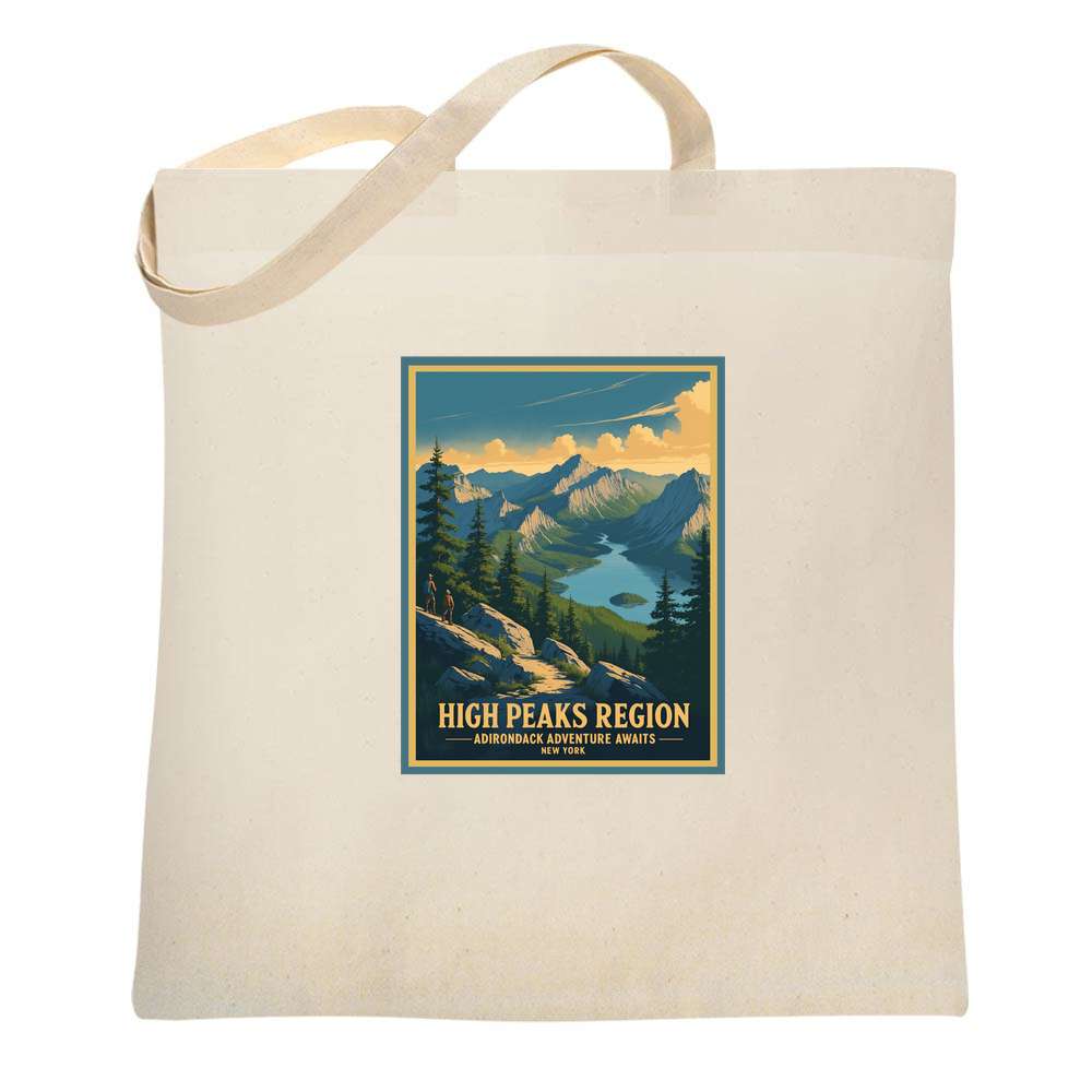New York High Peaks Region Retro Travel Tote Bag