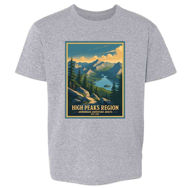 New York High Peaks Region Retro Travel Kids & Youth Tee