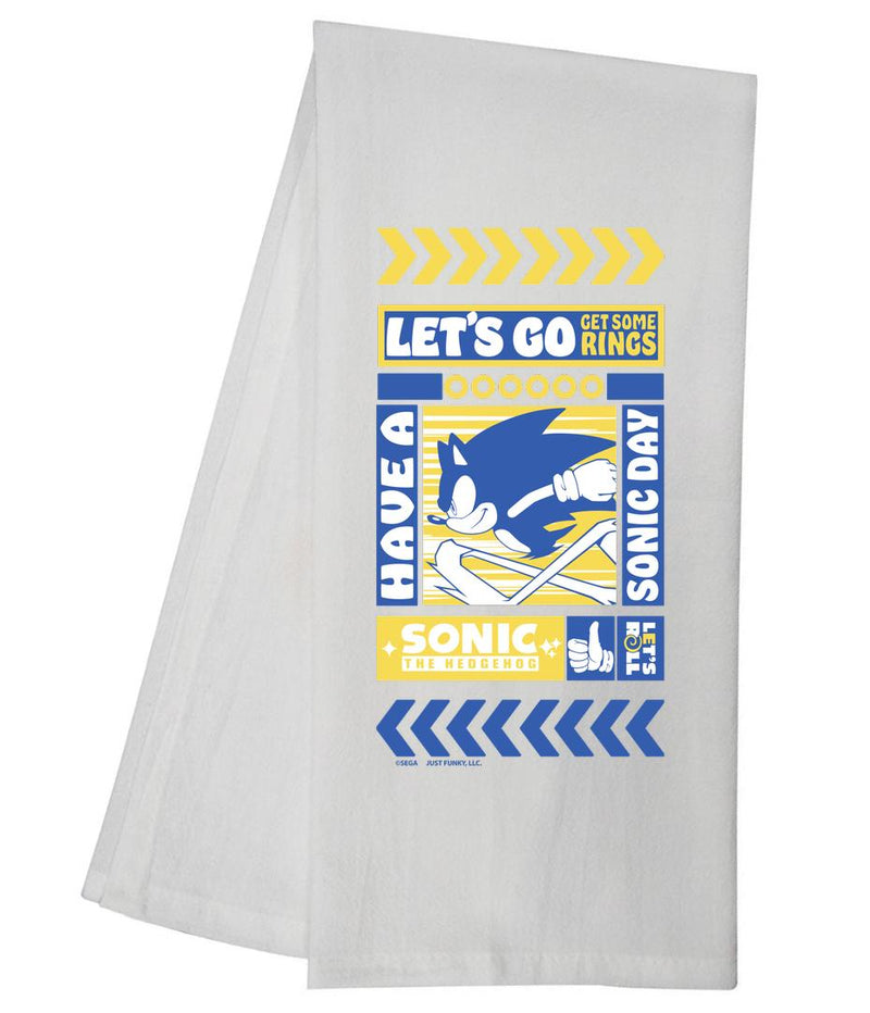 Just Funky Sonic The Hedgehog Lets Go Get Some  Tea Towel GGTT1600