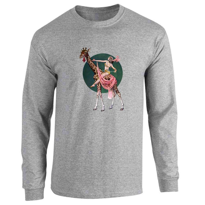 Enchanted Art Deco Woman On Giraffe  Long Sleeve
