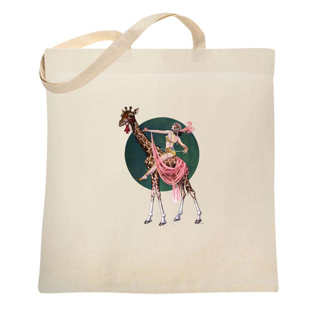 Enchanted Art Deco Woman On Giraffe  Tote Bag