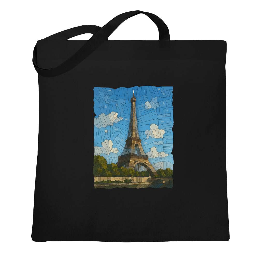 Curtis Epperson Eiffel Tower Word Mosaic Art Tote Bag