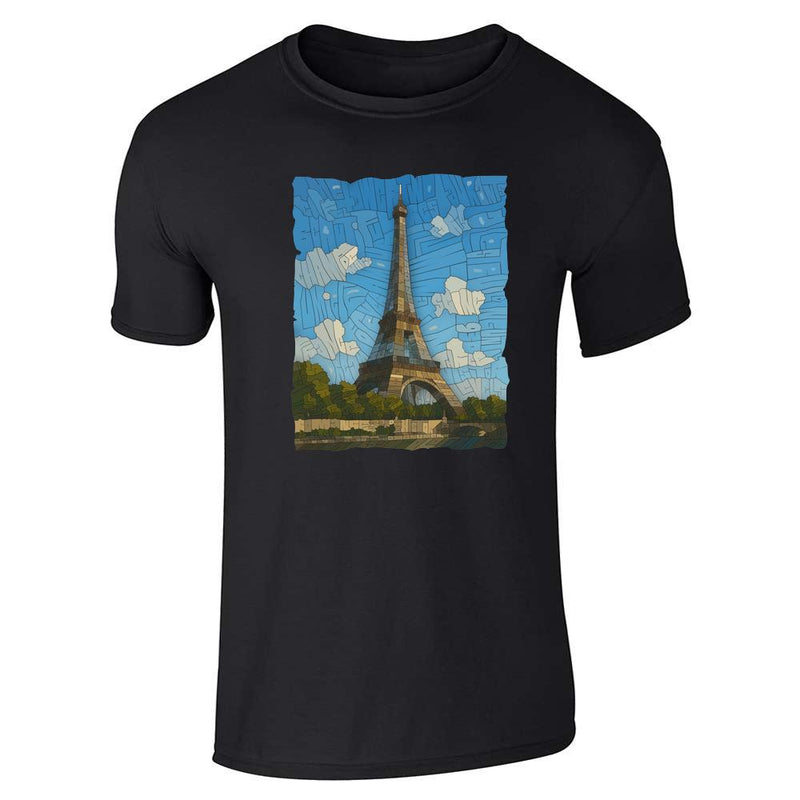 Curtis Epperson Eiffel Tower Word Mosaic Art Unisex Tee