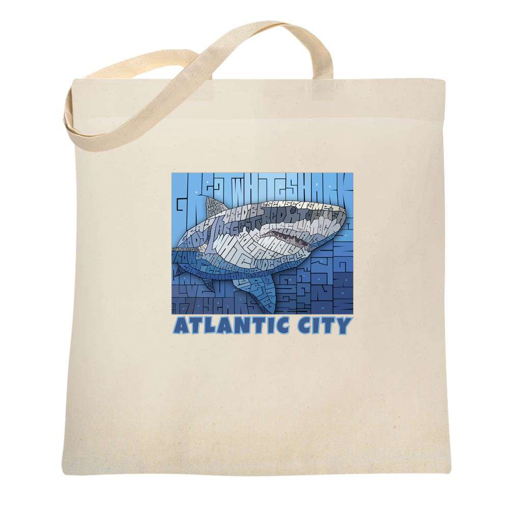 Curtis Epperson Shark Atlantic City Mosaic Art Tote Bag