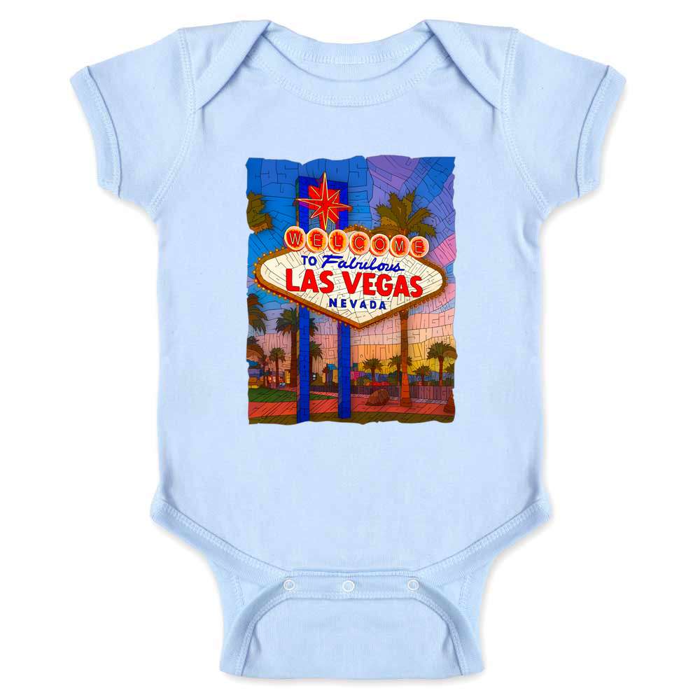 Curtis Epperson Las Vegas Welcome Sign Word Art Baby Bodysuit