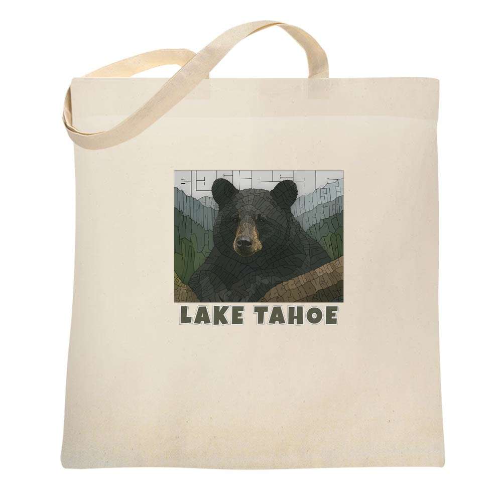 Curtis Epperson Lake Tahoe Bear Mosaic Word Art Tote Bag
