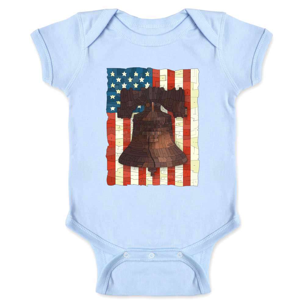 Curtis Epperson Liberty Bell Word Art Baby Bodysuit