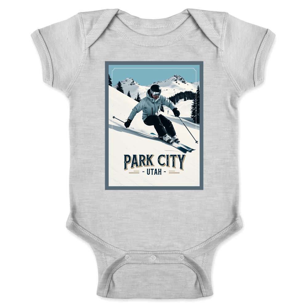 Utah Park City Skiing Retro Travel  Baby Bodysuit