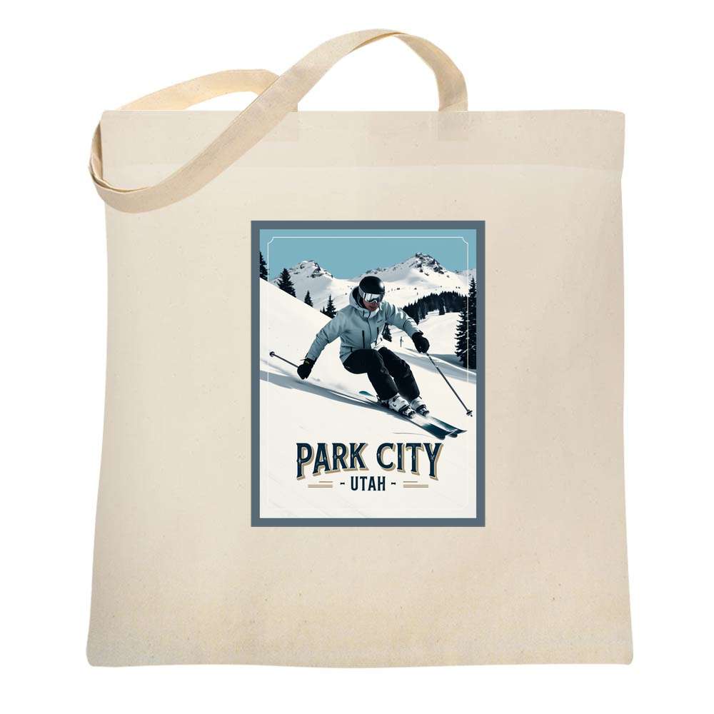 Utah Park City Skiing Retro Travel  Tote Bag