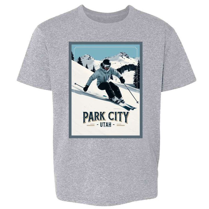 Utah Park City Skiing Retro Travel  Kids & Youth Tee