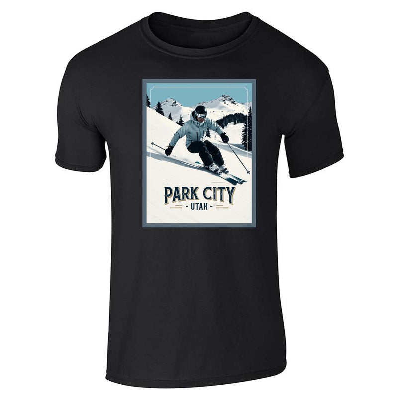 Utah Park City Skiing Retro Travel  Unisex Tee