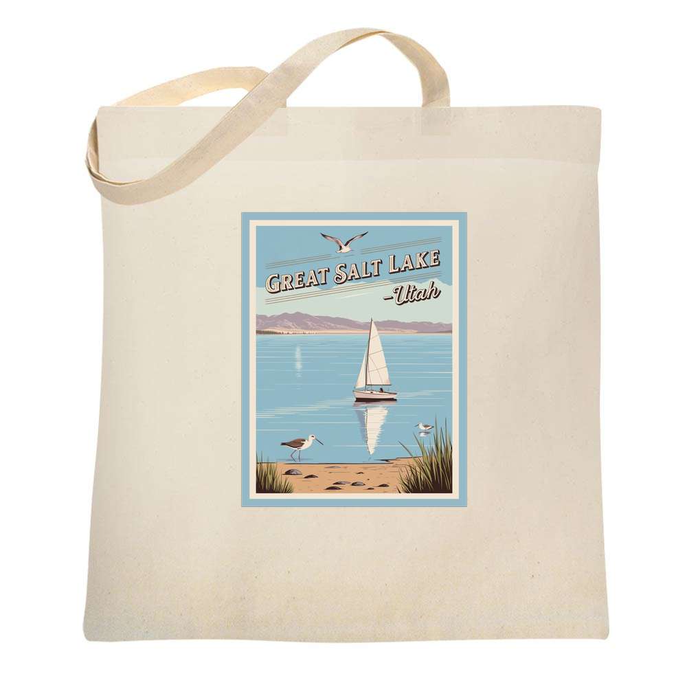 Utah Great Salt Lake Retro Travel Tote Bag