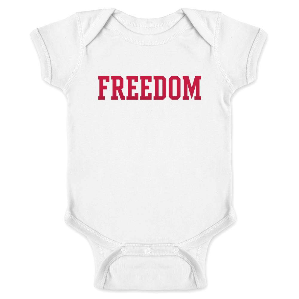 Freedom Collegiate Style American Pride Patriotic Baby Bodysuit