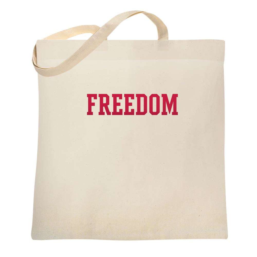 Freedom Collegiate Style American Pride Patriotic Tote Bag