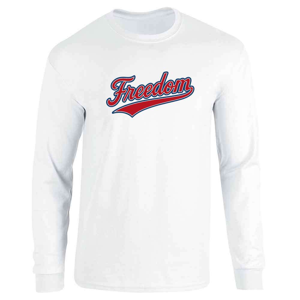Freedom Baseball Swoosh American Pride Patriotic Long Sleeve