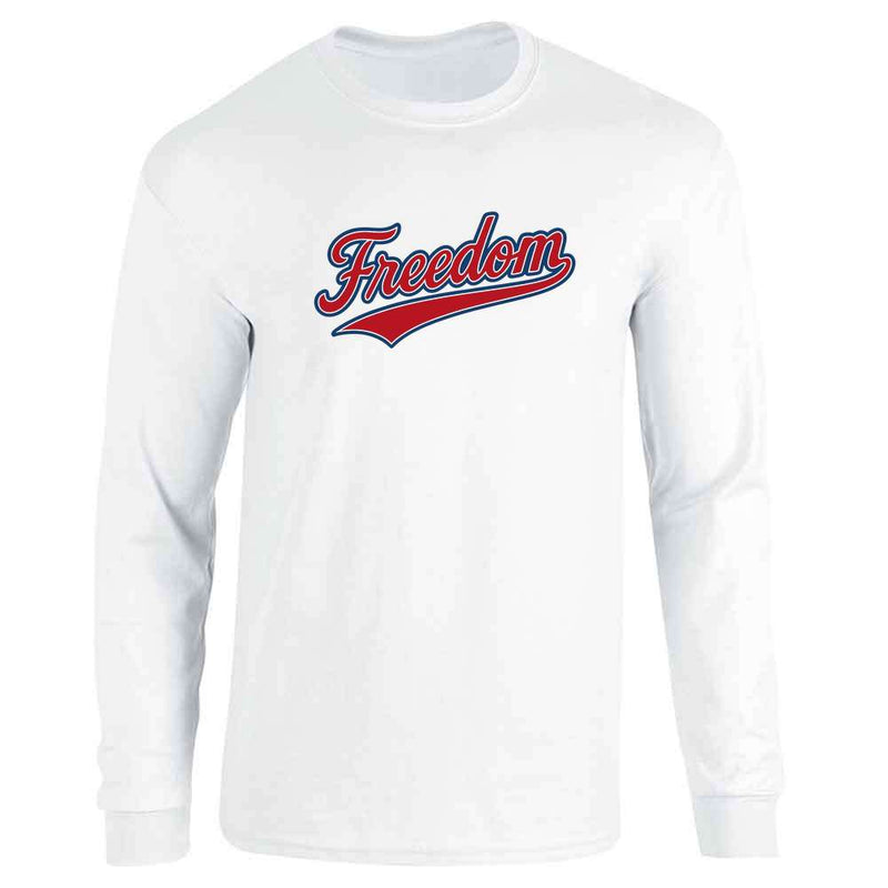 Freedom Baseball Swoosh American Pride Patriotic Long Sleeve